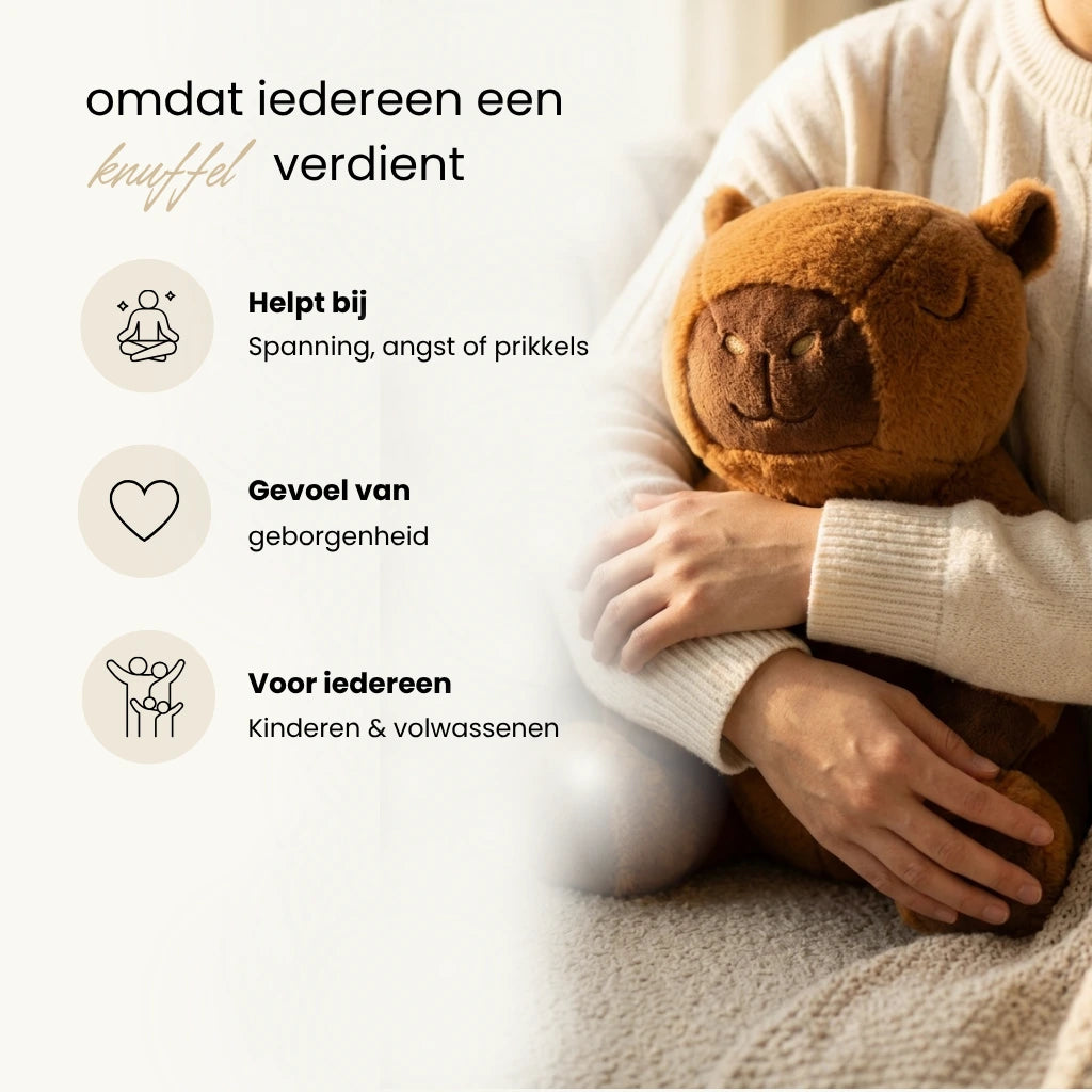 Huggle Buddy Capybara Verzwaringsknuffel (2kg) voordelen