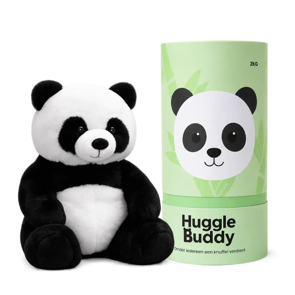Huggle Buddy Panda Verzwaringsknuffel (2kg) panda met koker
