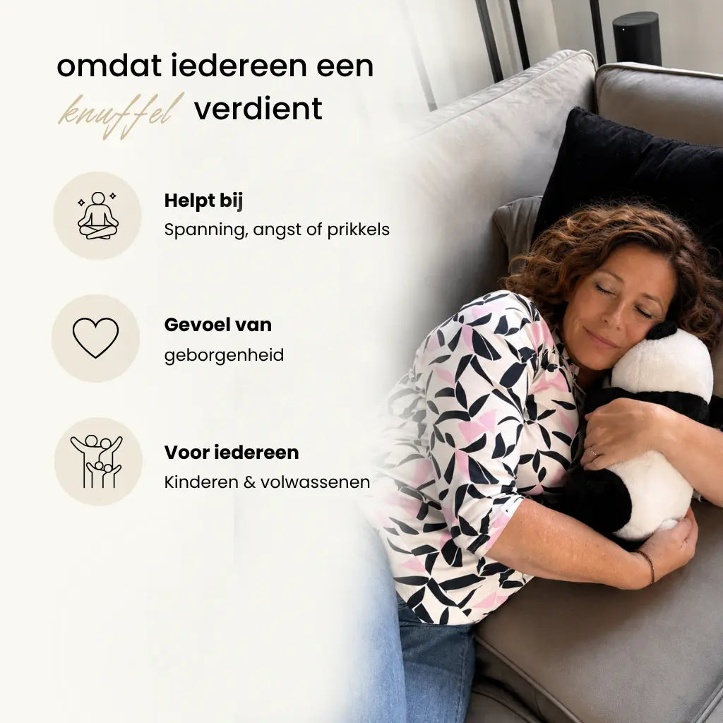 Huggle Buddy Panda Verzwaringsknuffel (2kg) voor iedereen